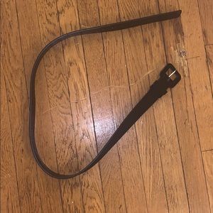 Square buckle black suede belt